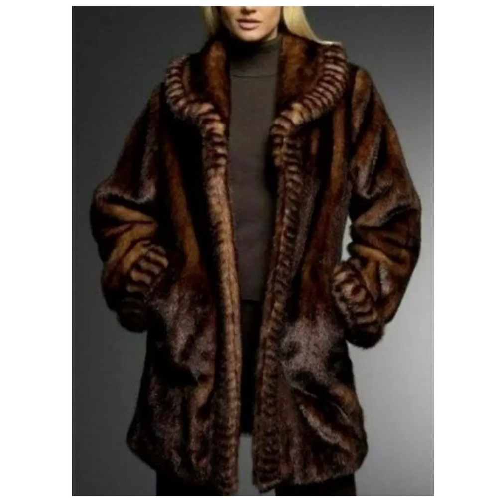 Dennis Basso Studio Golden Ranch Faux Mink Coat